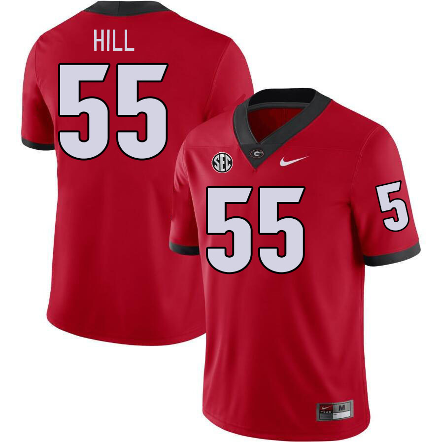 #55 Trey Hill Georgia Bulldogs Jerseys Football Stitched-Retro Red